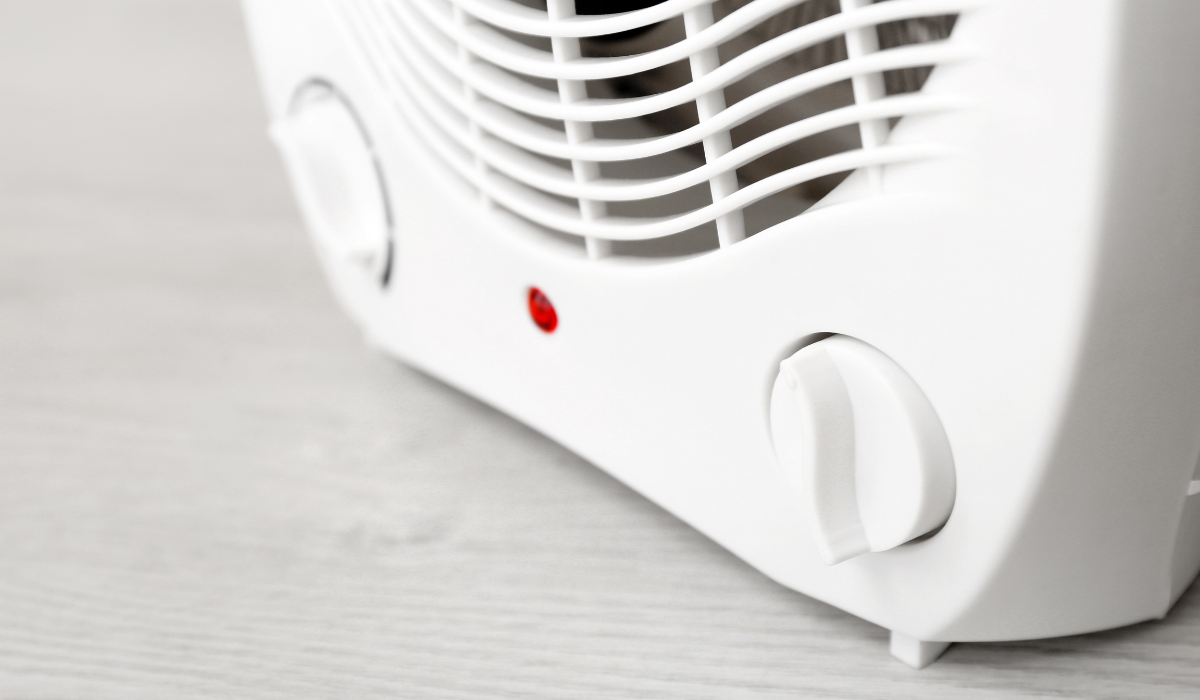 Fan heater grill close-up