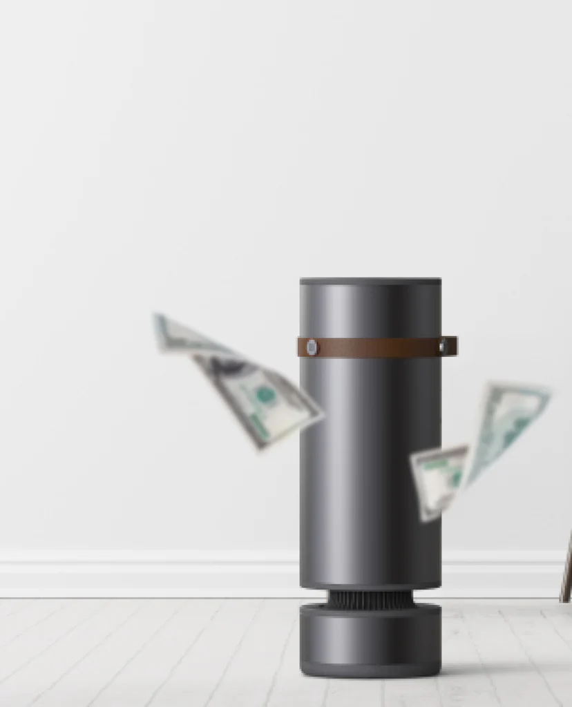 The Heatbit Maxi in action, showcasing its heating performance in a cozy room.