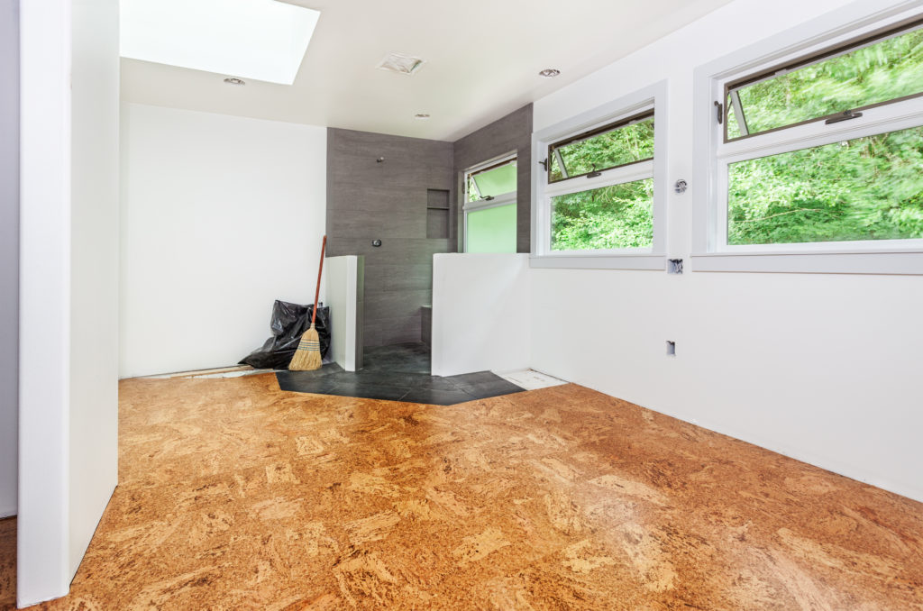 empty room with cork floor