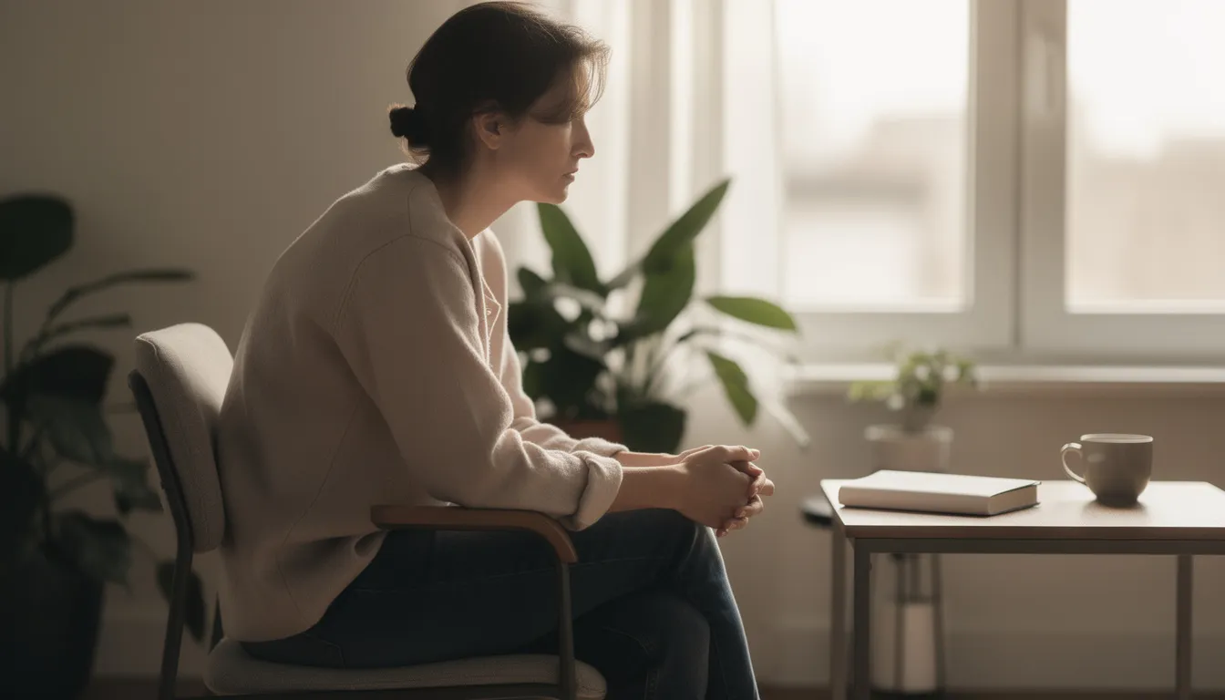 En person sitter i en lugn miljö och funderar, kanske på hur de ska använda sitt PayPal-konto för att göra insättningar och uttag hos ett online casino. Den avslappnade atmosfären speglar en stund av reflektion över säkra betalningsmetoder och möjligheterna att spela ansvarsfullt.