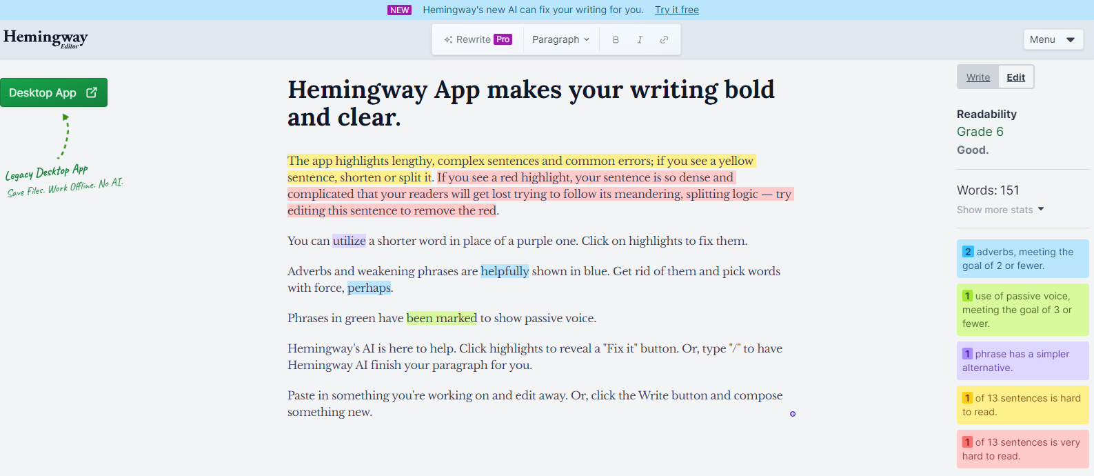 Hemingway - Content Creation Tool