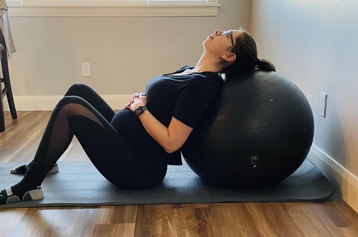 Energizing Pregnancy Stretches on Yoga Ball - Best Exercises