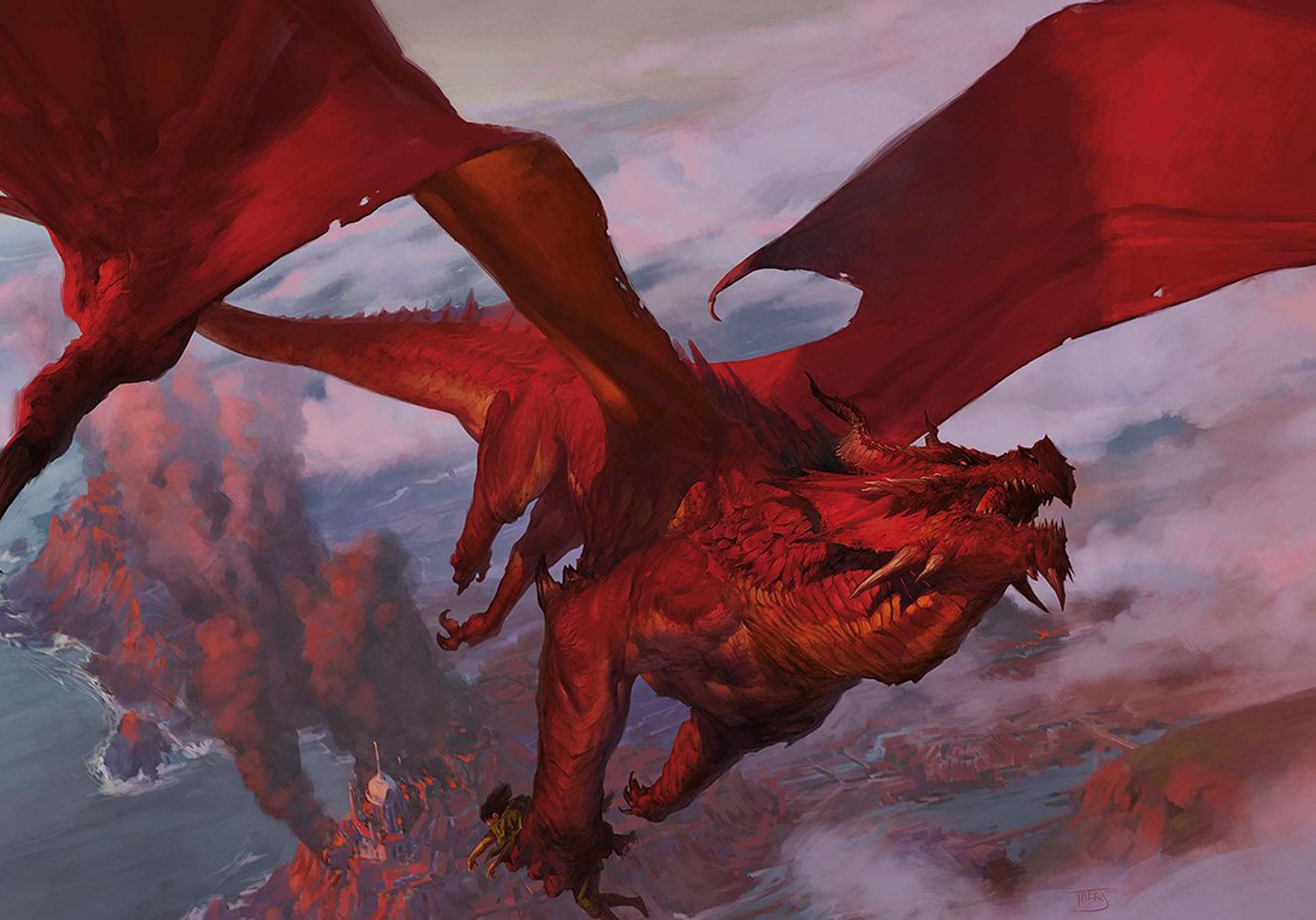 An evil red dragon takes flight!  Photo courtesy of Wizards of the Coast.
