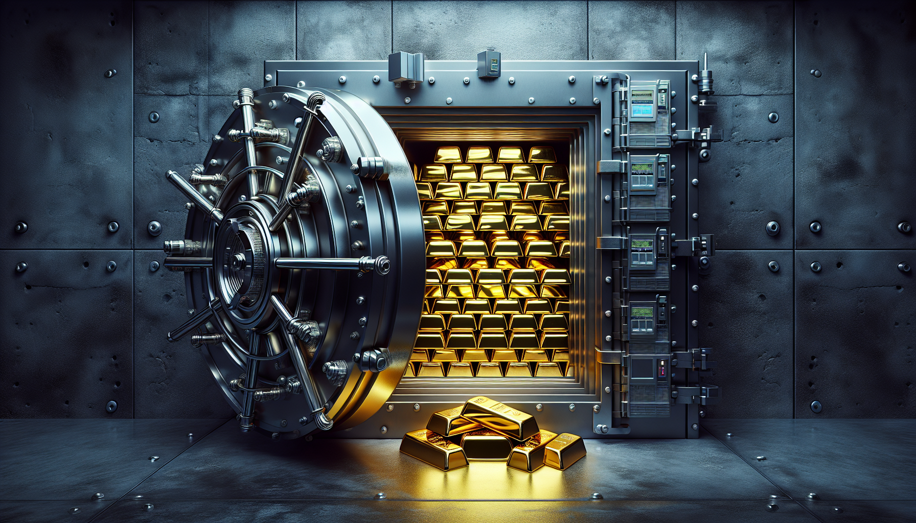 Illustration of a safety deposit box for gold storage