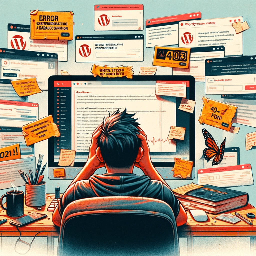 Usuario enfrentando error comun en WordPress. Modo de mantenimiento twenty twenty three | Posiciona.Digital