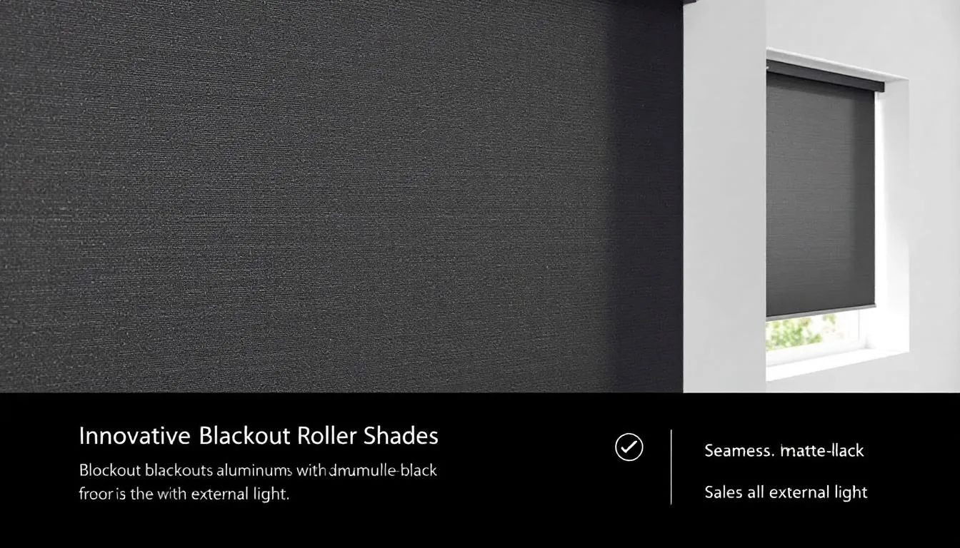 Innovative blackout roller shades with advanced features displayed in a modern setting.