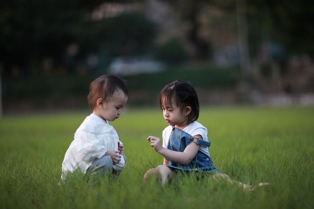 children, friends, field