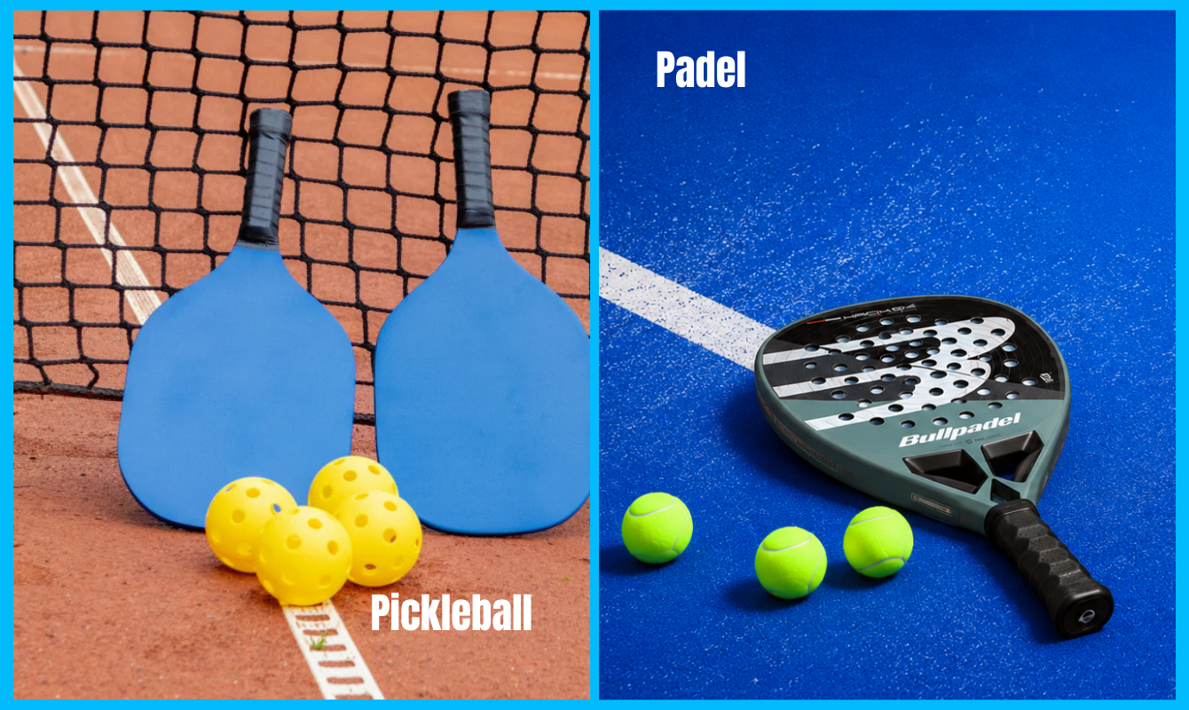 Padel racket vs pickleball paddle side by side comparison