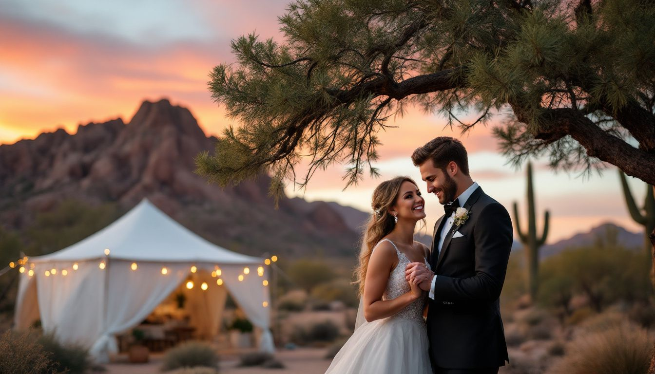 Wedding photographers capturing a couple's special day in Arizona.