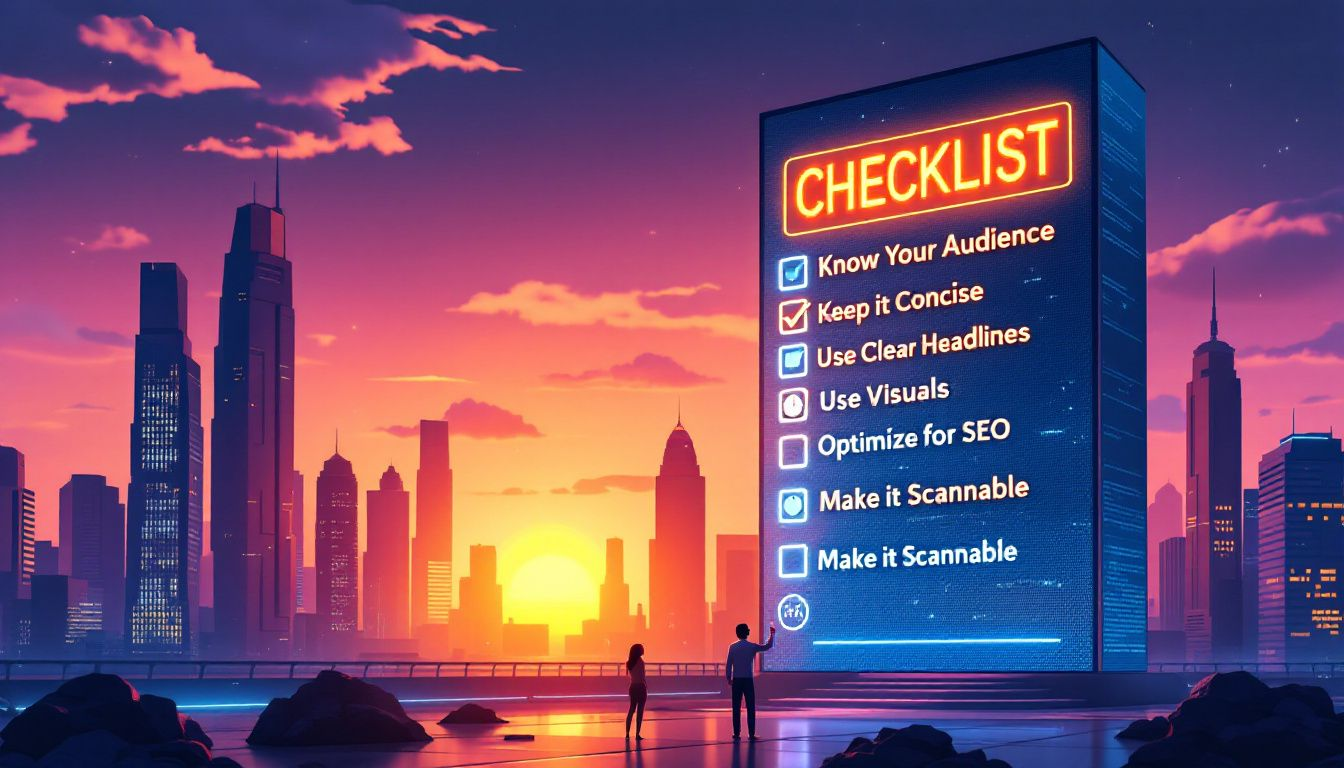 A checklist of best practices for effective content writing.