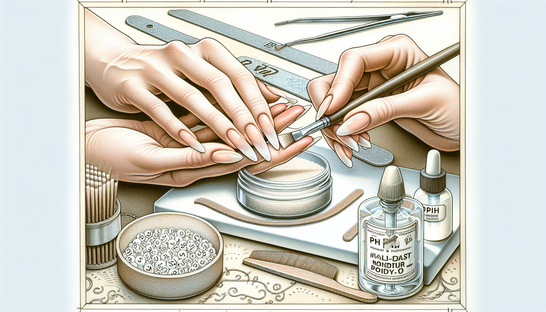 Prepping natural nails for nail extensions