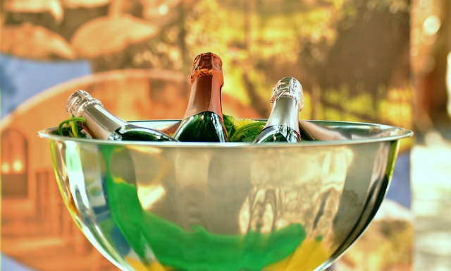 sparkling wine, champagne bottles, champagne cooler