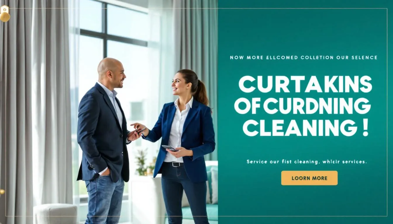 A customer interacting with a service provider for curtain cleaning bookings.