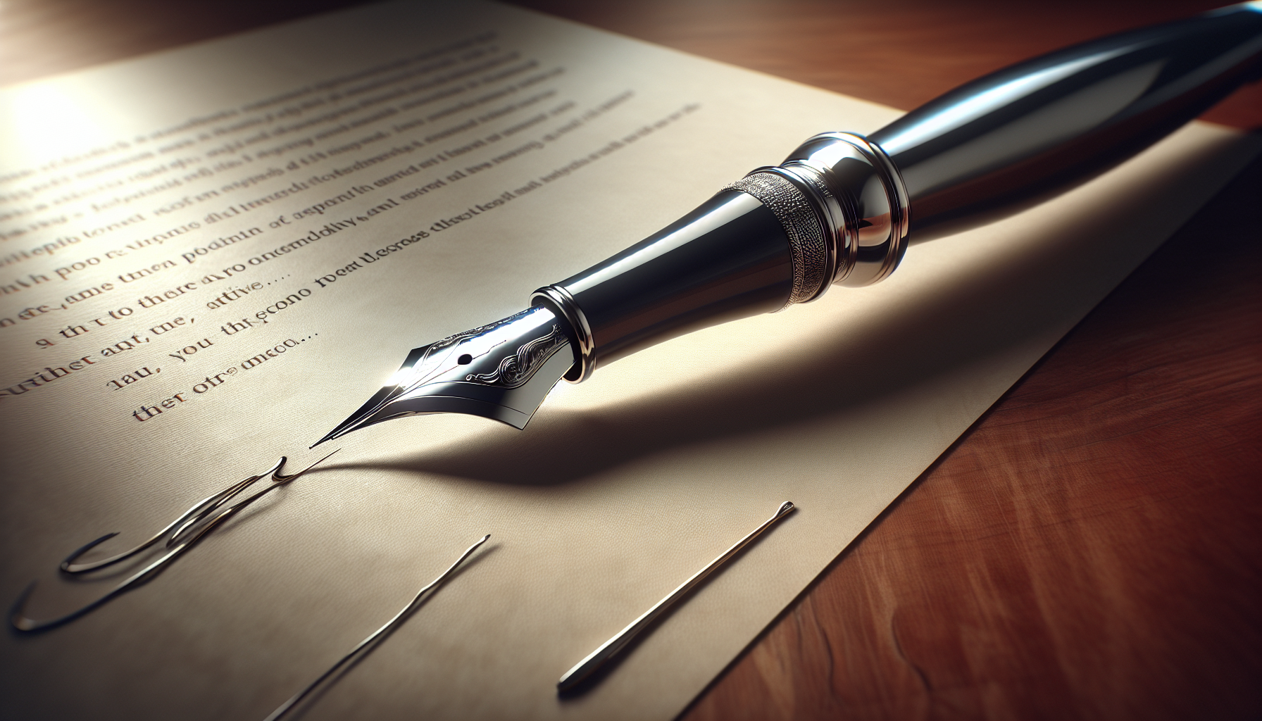 A pen signing a lease agreement document