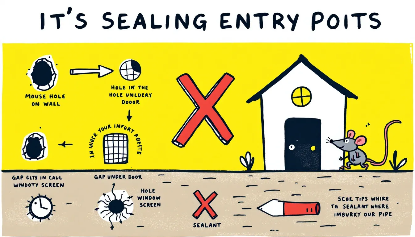 Sealing entry points in a home to prevent future infestations.