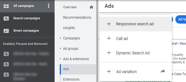 Create responsive search ad