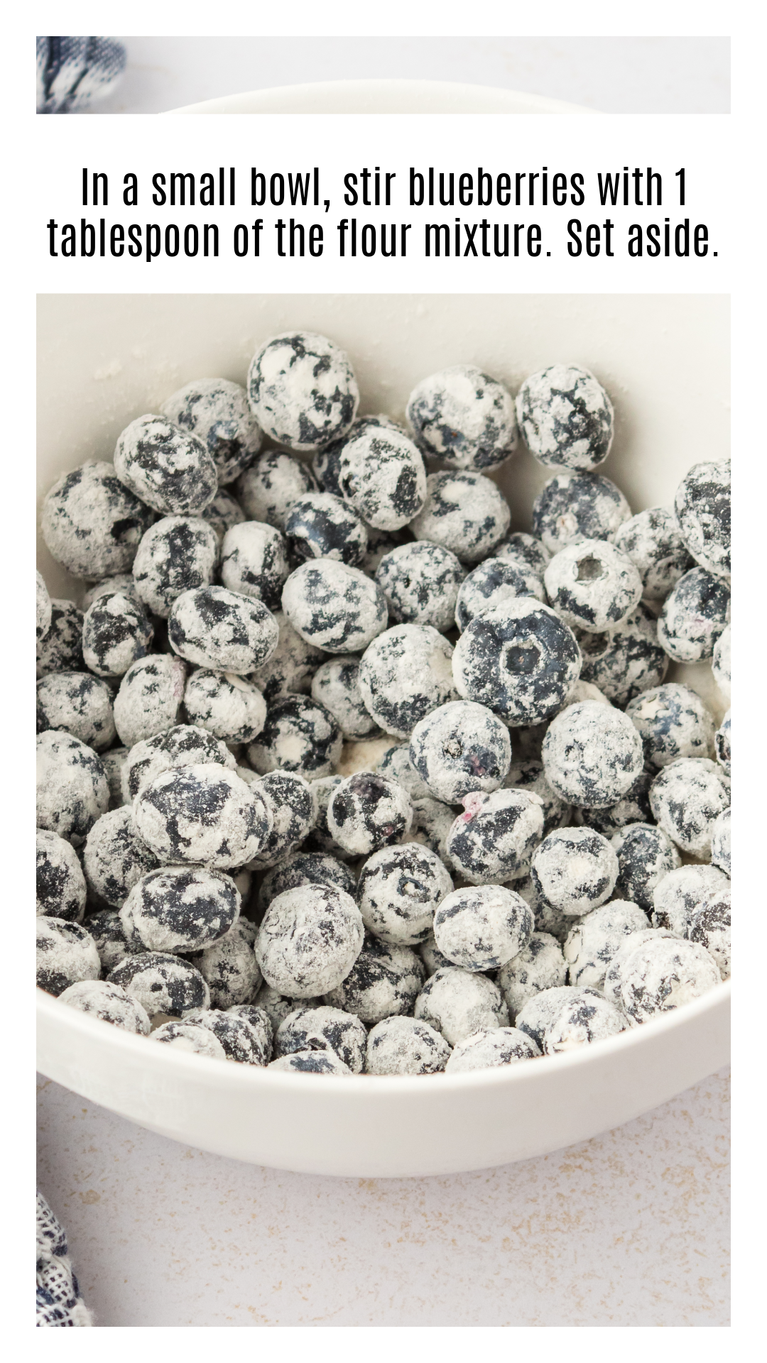 bowl of blueberries tossed in flour