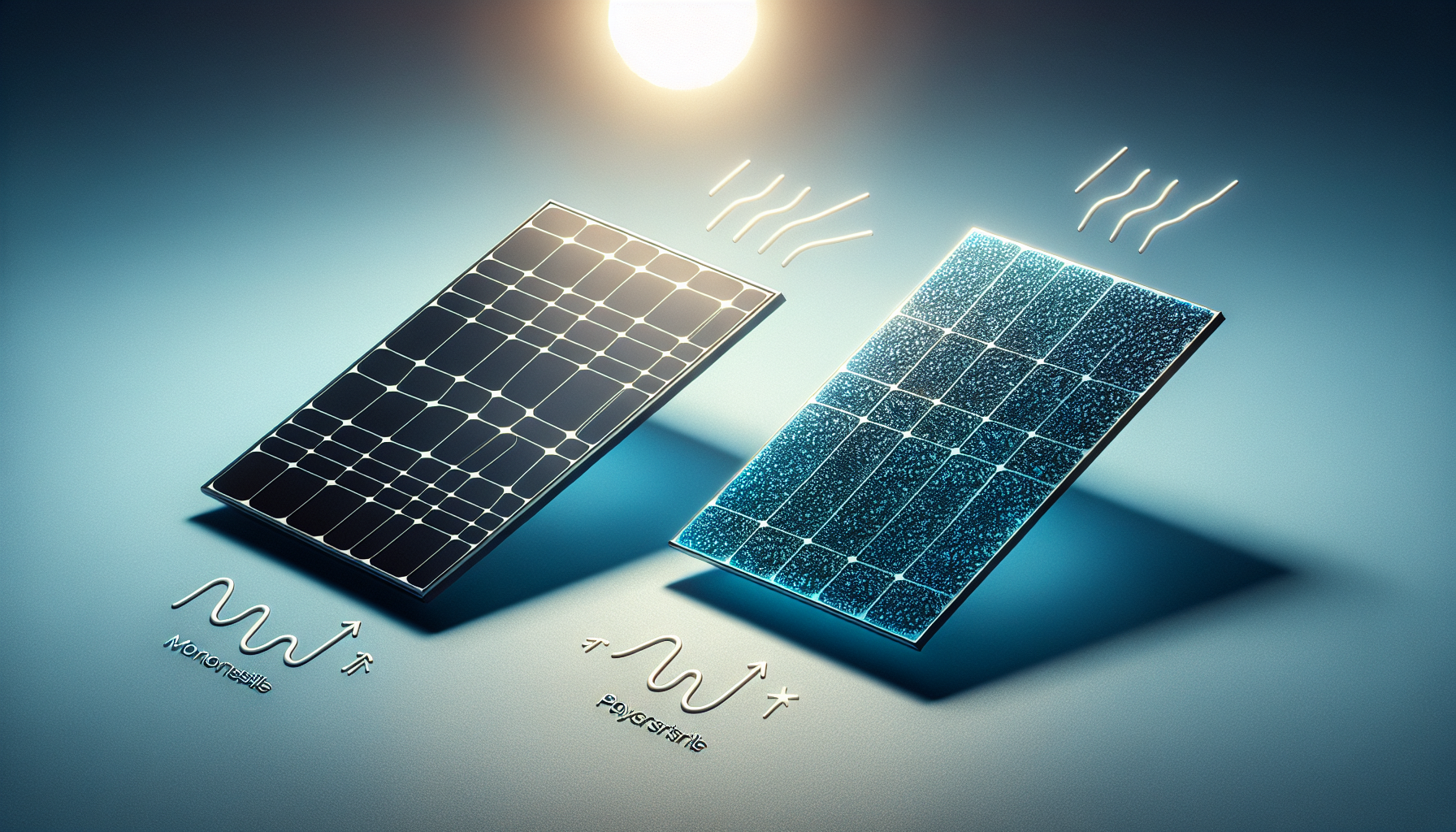 Illustration comparing different types of solar panel technology