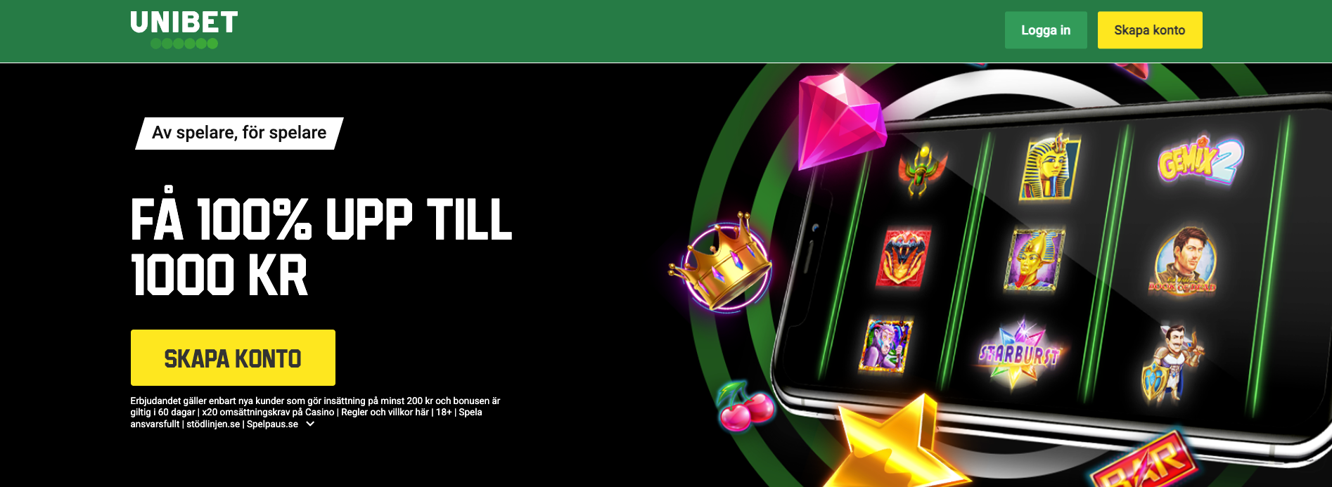 Unibet casino bonus