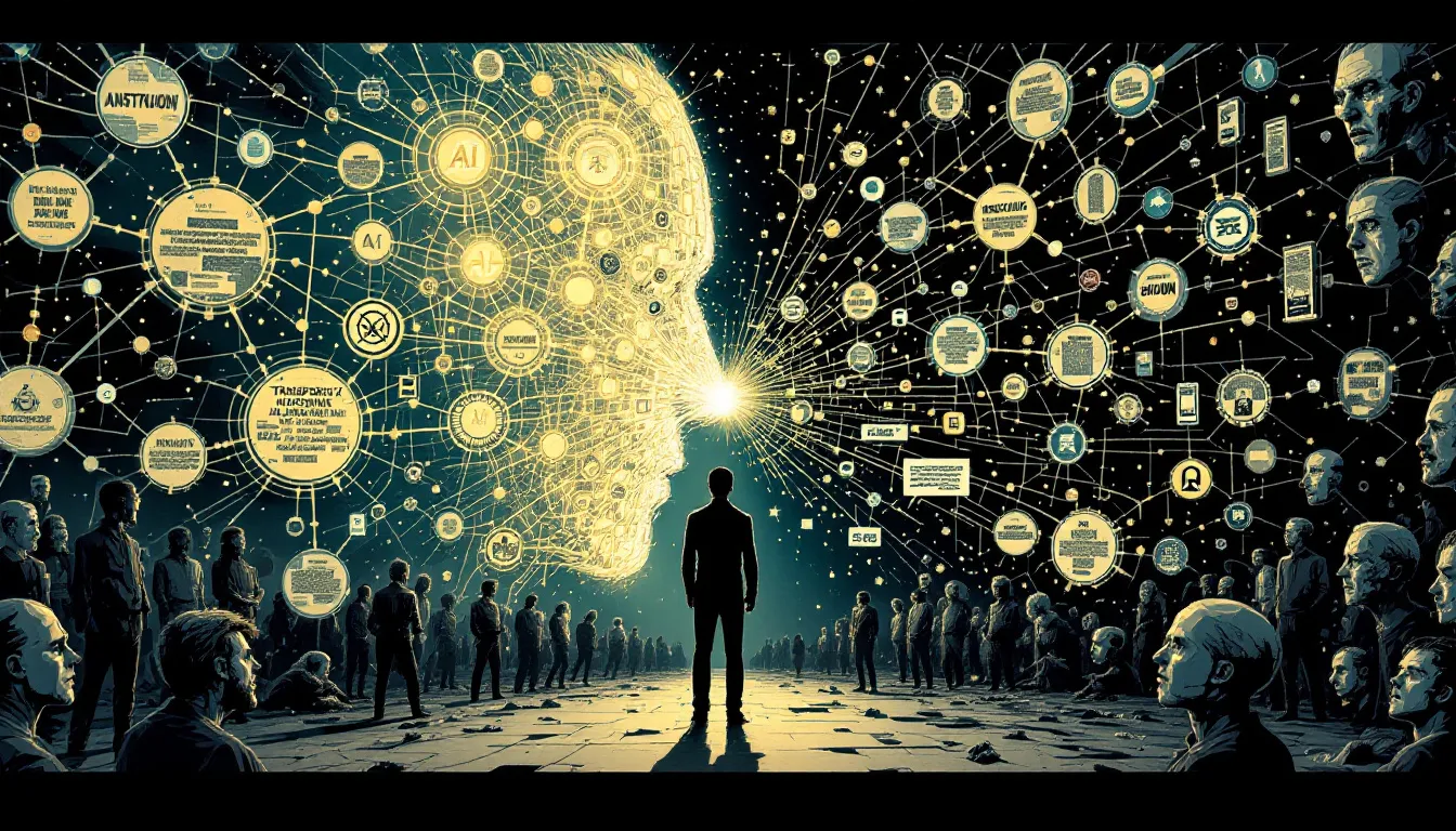 An infographic illustrating transparency and accountability in AI decision making processes.