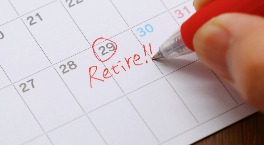 Retirement date noted on calander