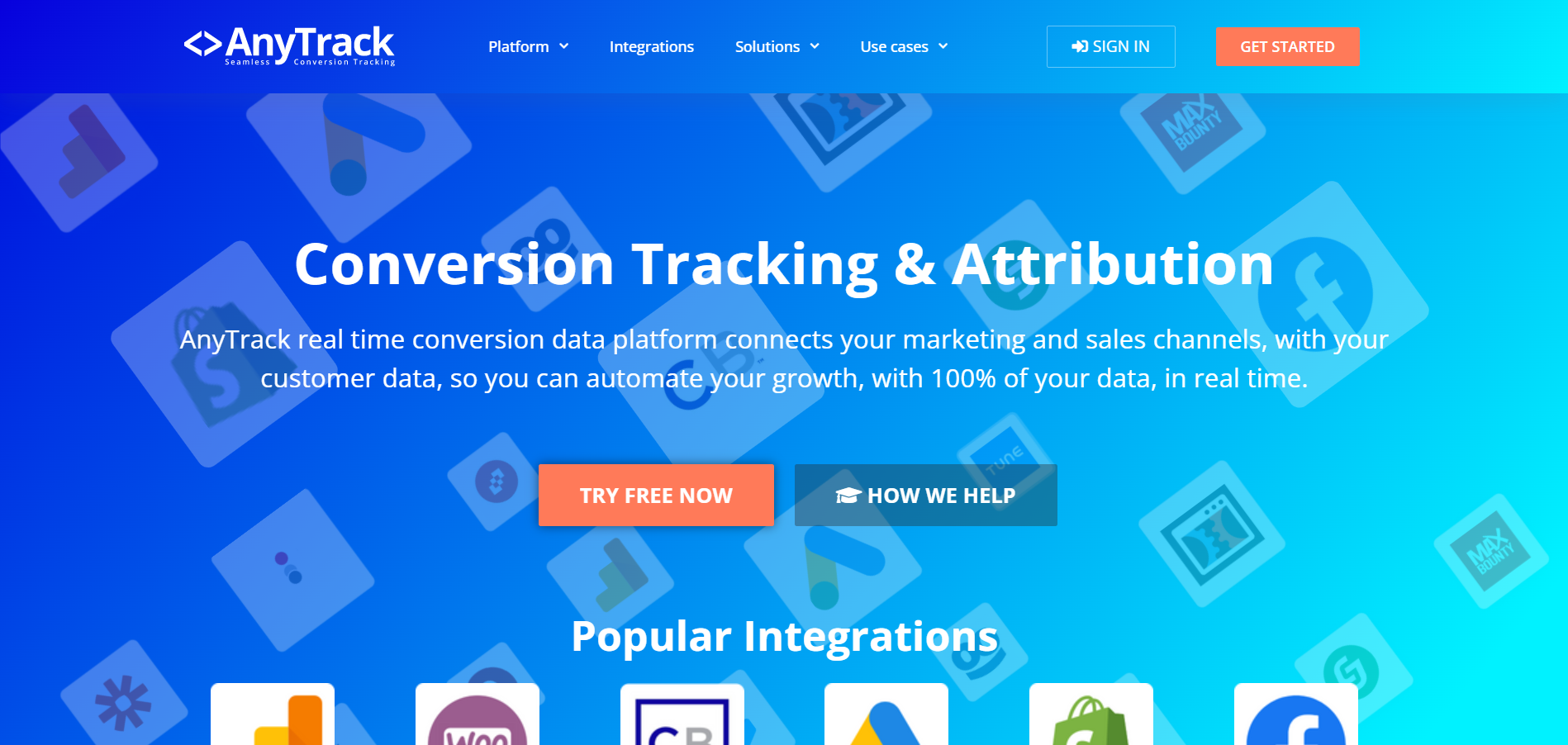 AnyTrack Main Page