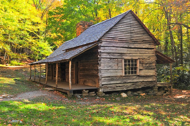 cabin, mountains, smoky mountains