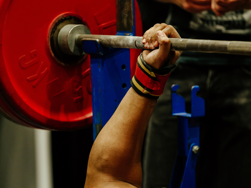 An image showing wrist wraps used for support during heavy lifts.