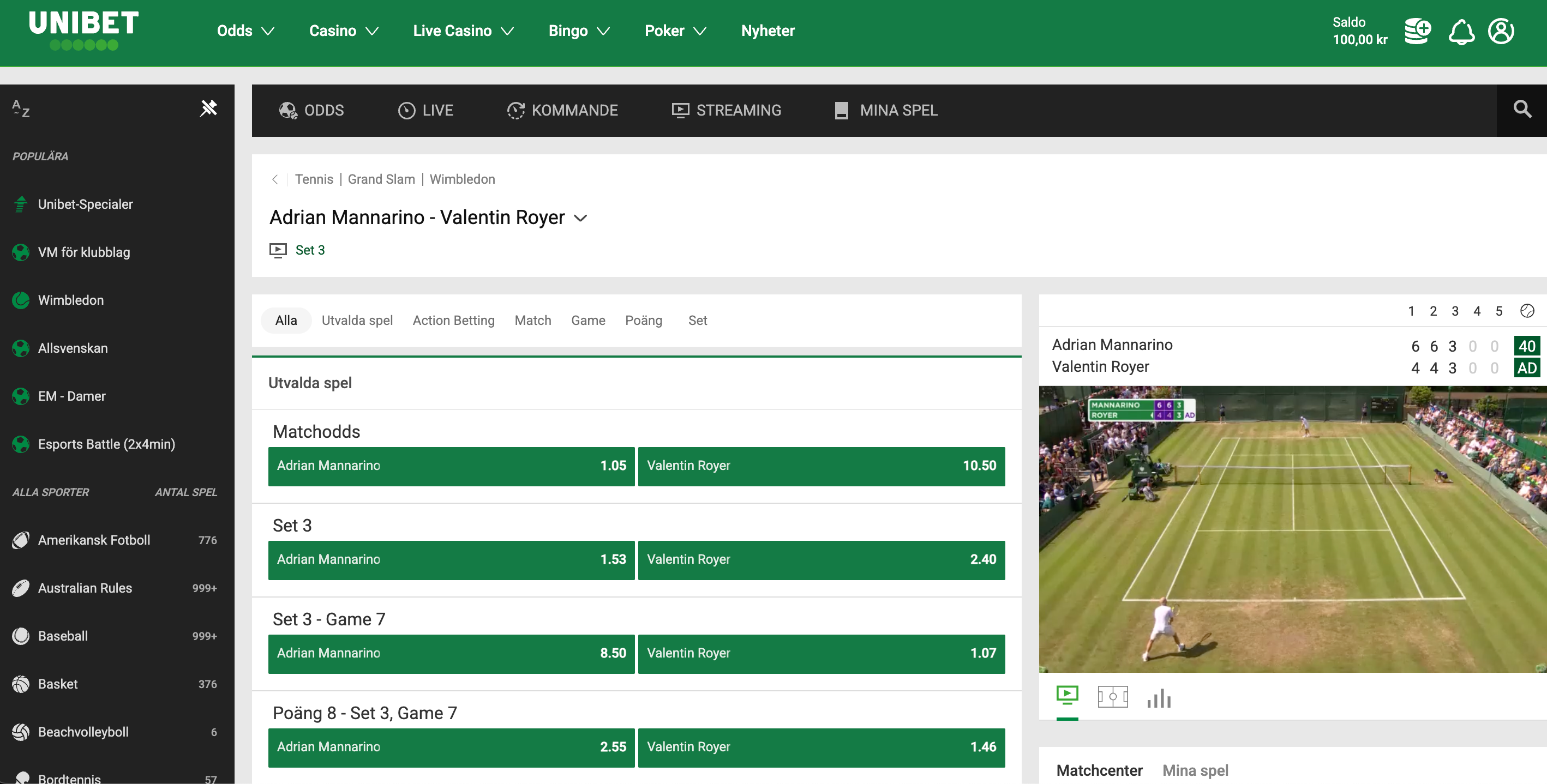 unibet tv