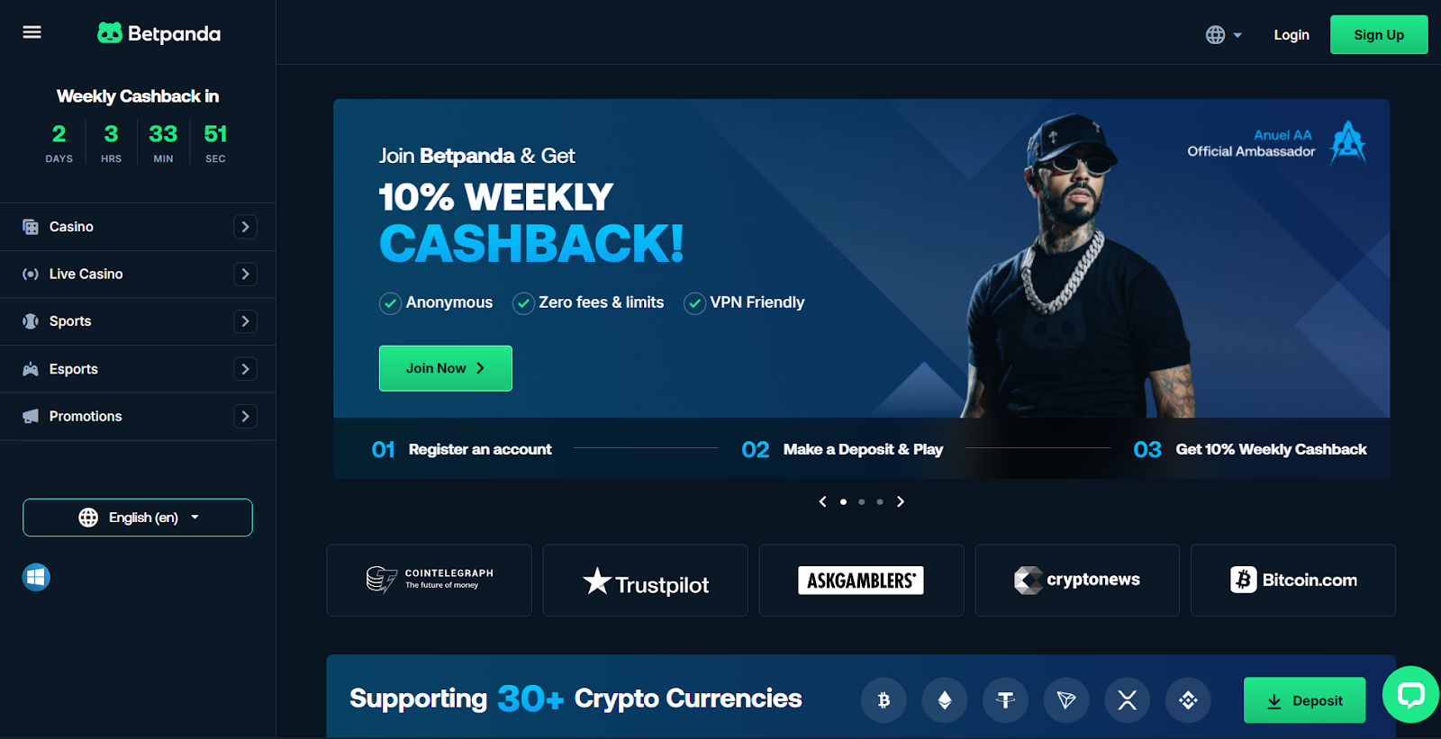 Betpanda – Best for Fast Crypto Payments and Weekly Cashback