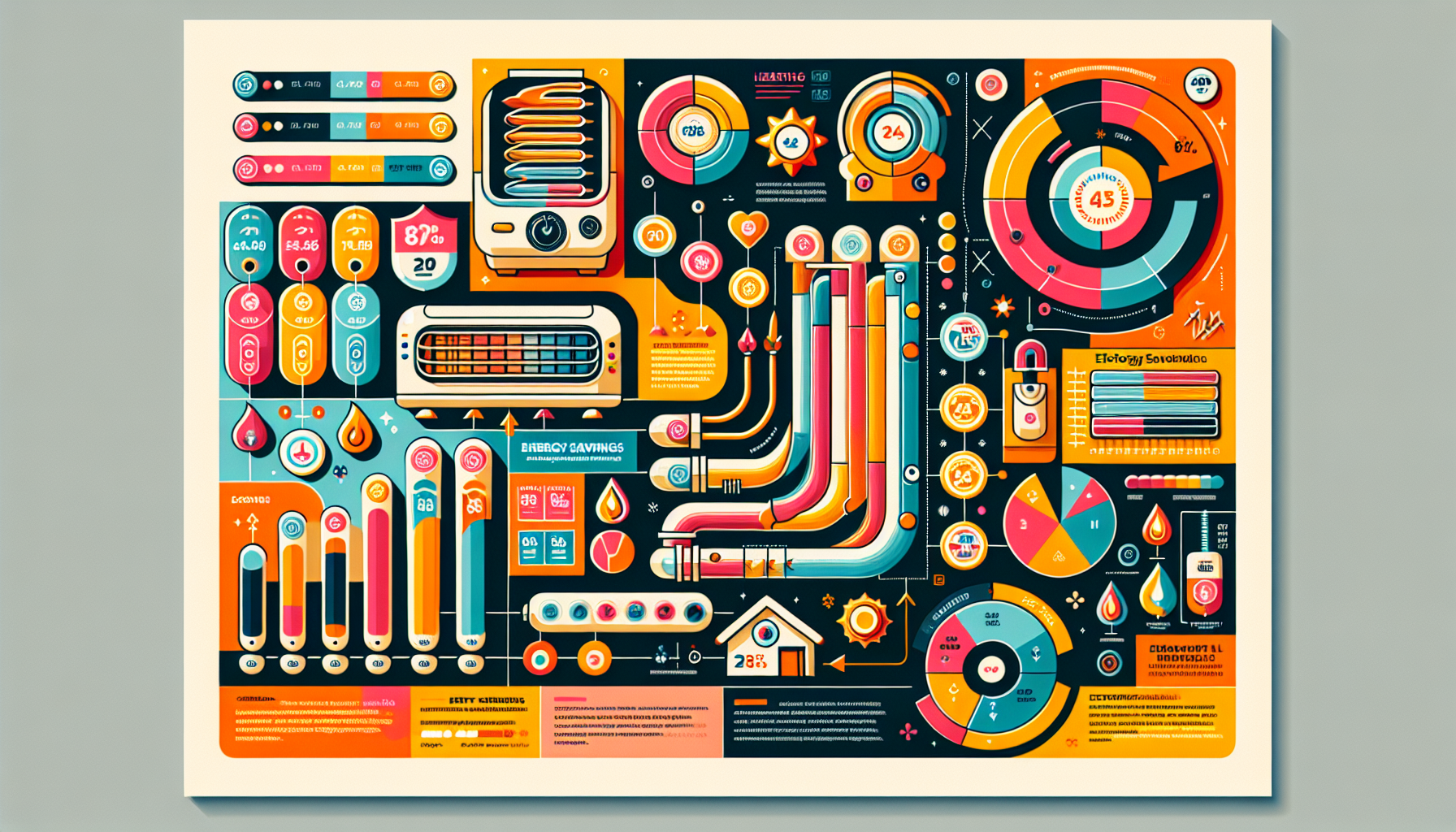 An illustration representing the costs and efficiency of electric heating systems.