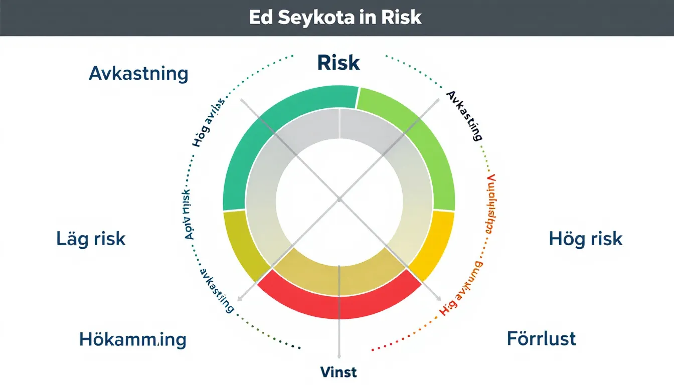 Ed Seykota's risk management philosophy illustreras med en grafisk representation av risk och avkastning.