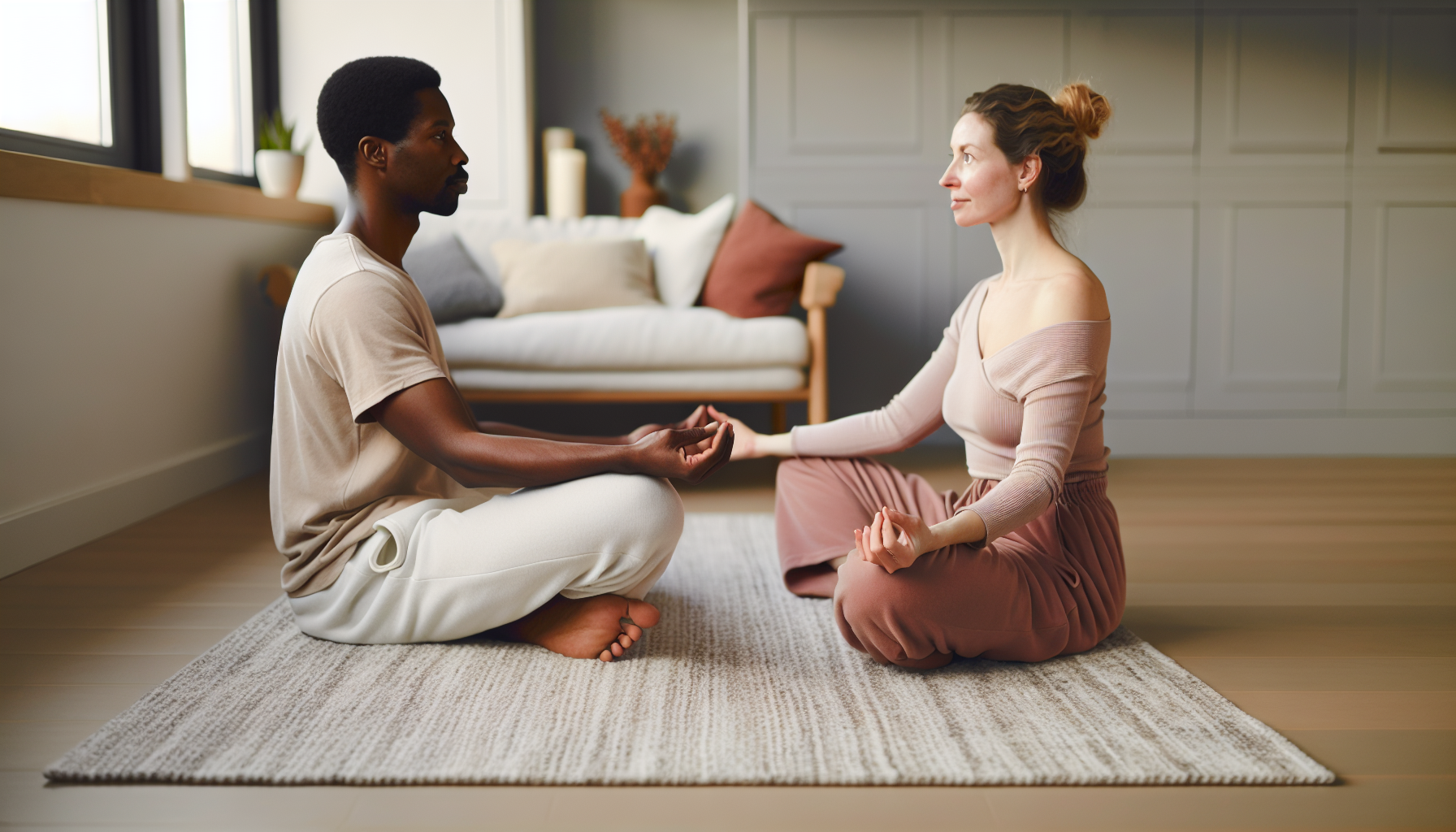 Couple practicing mindfulness together