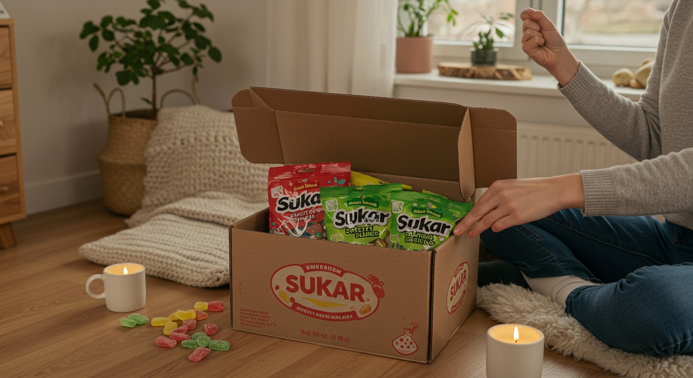 Sweet and sour candies delivered in a box by Sukar