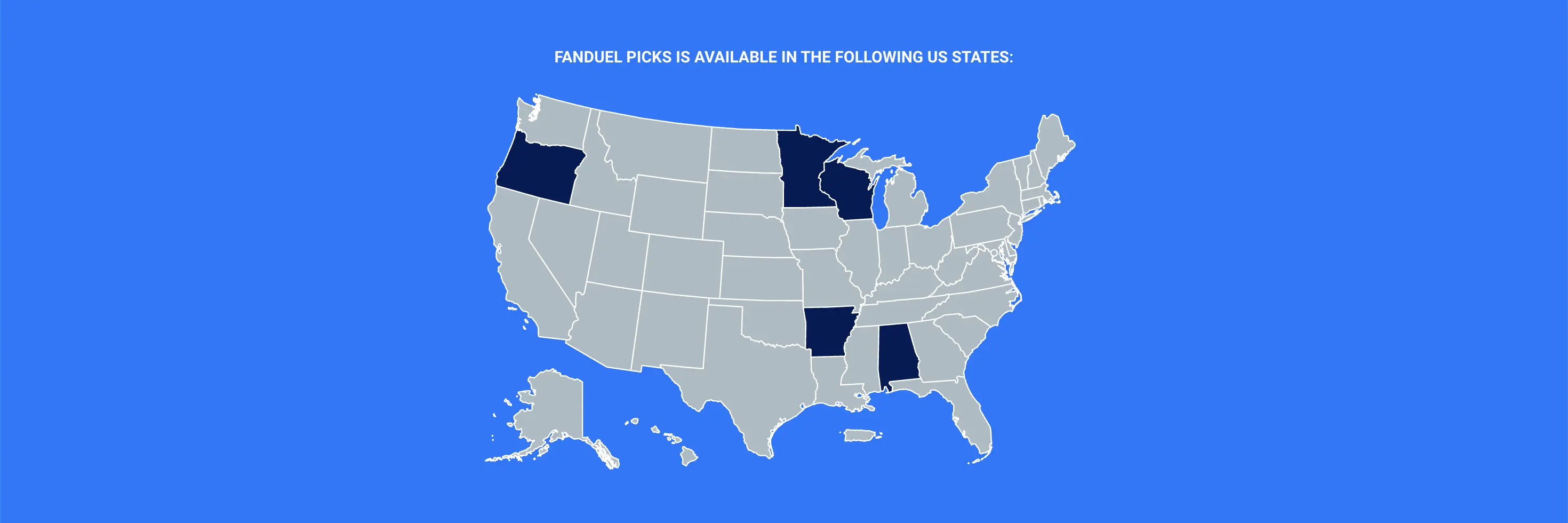 shaded map of where the fanduel picks promo code is available