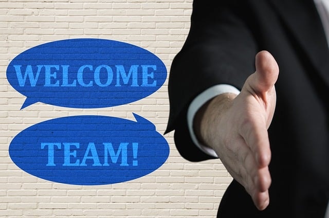 welcome team, handshake, welcome