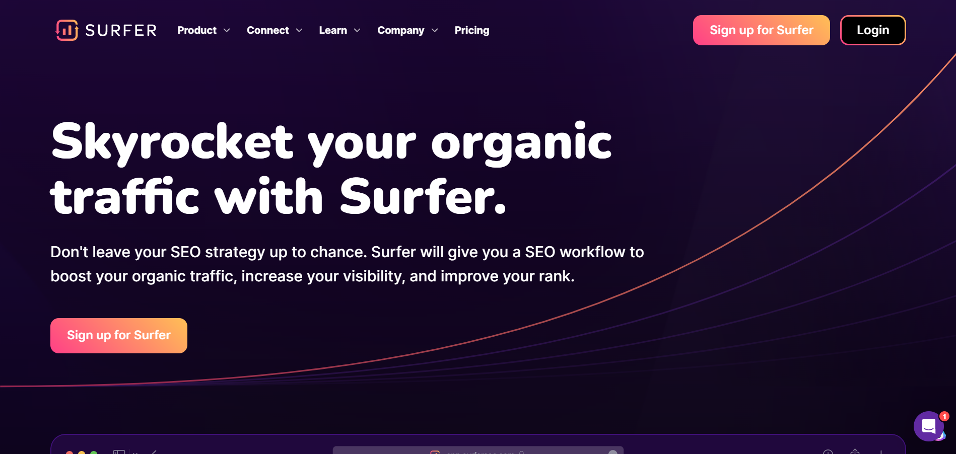 SurferSEO main page