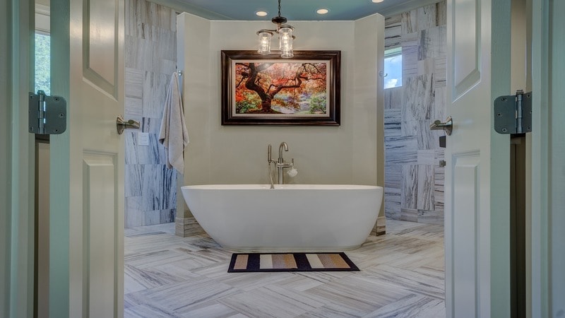 Optimal placement of Chandelier over the bathtub