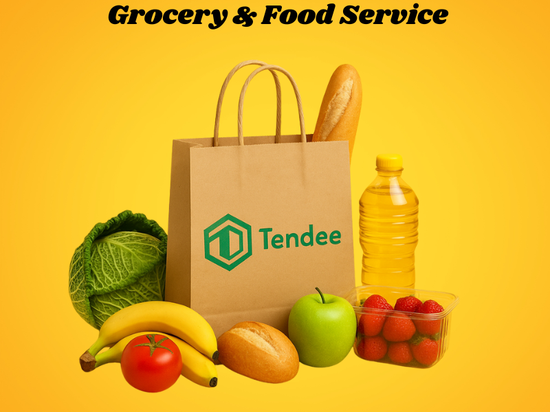 an illustration of a Grocery & Food Service Paper Bags with handle