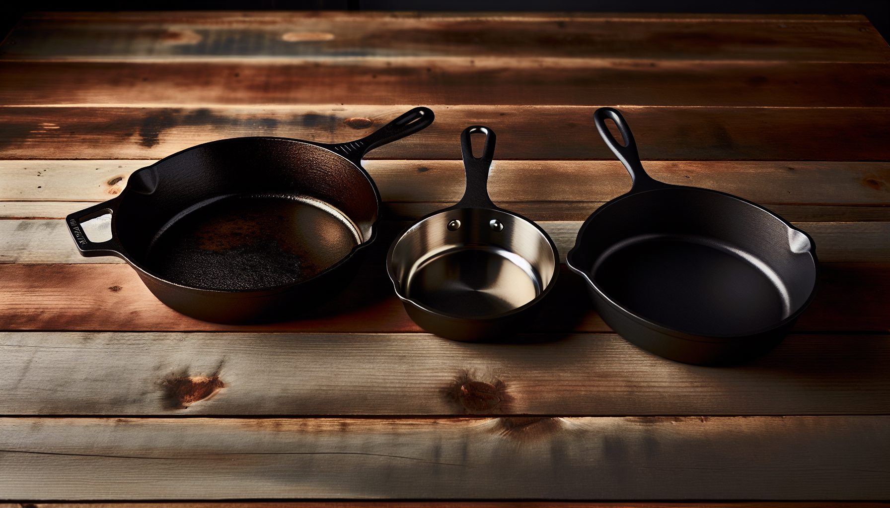 Comparison of cast iron, stainless steel, and nonstick deep skillets