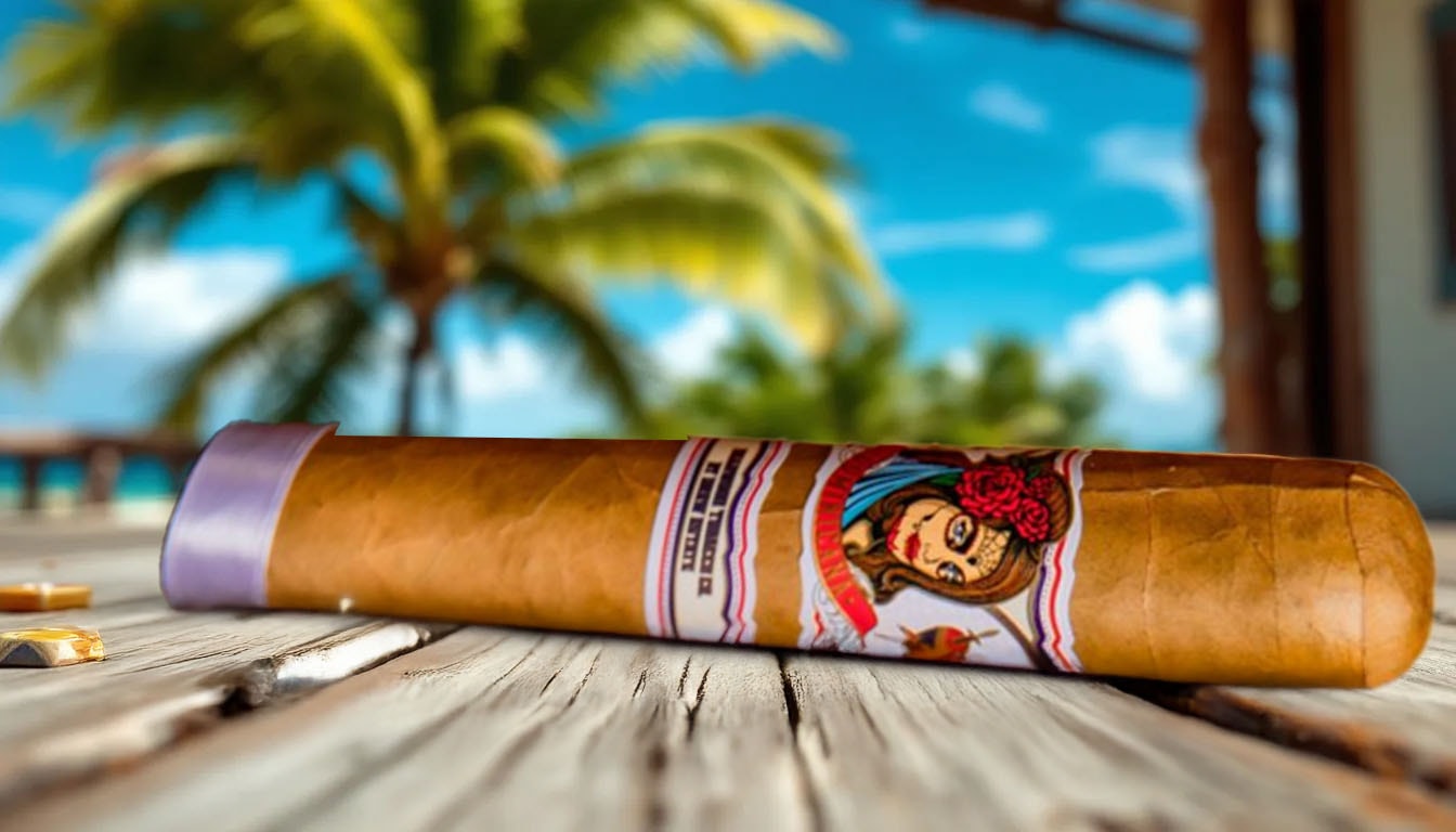 A close-up of a Gordo cigar from the Deadwood Dominicana line.