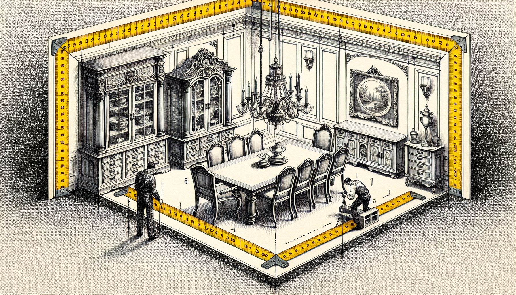 Illustration of dining area measurements