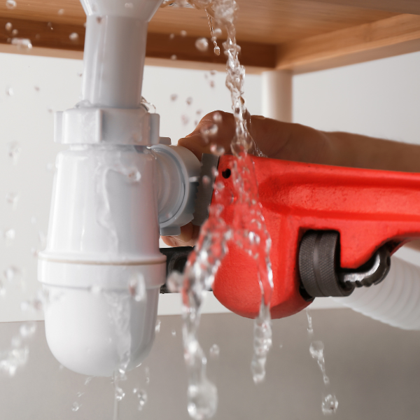 An image showing water damage and flooding in a home.