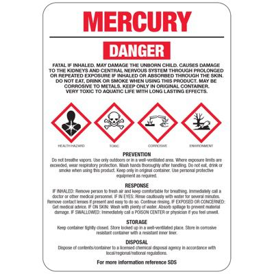 Environmental protection agency symbol with mercury warning