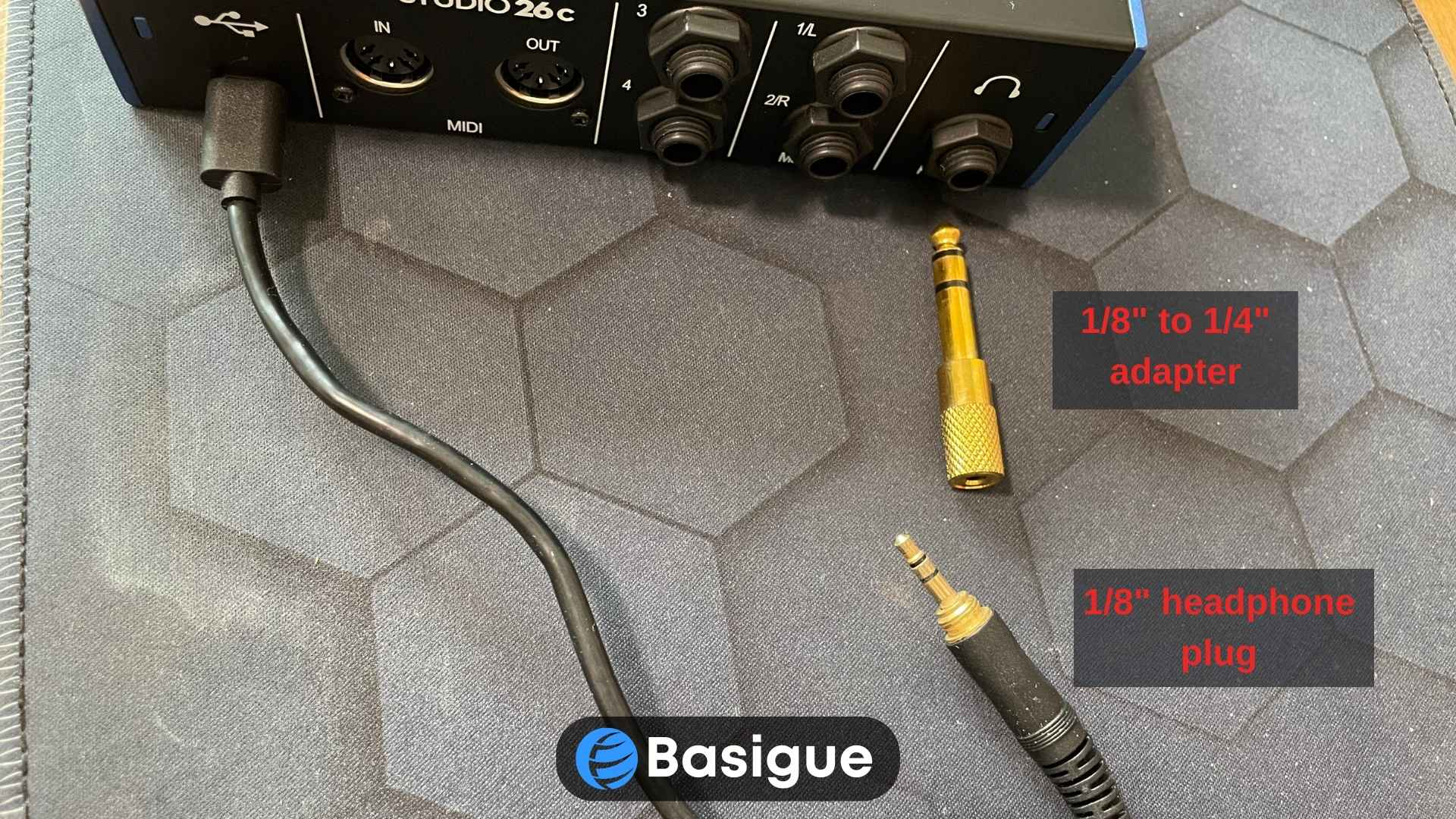 1/8" to 1/4" adapter for headphone jack