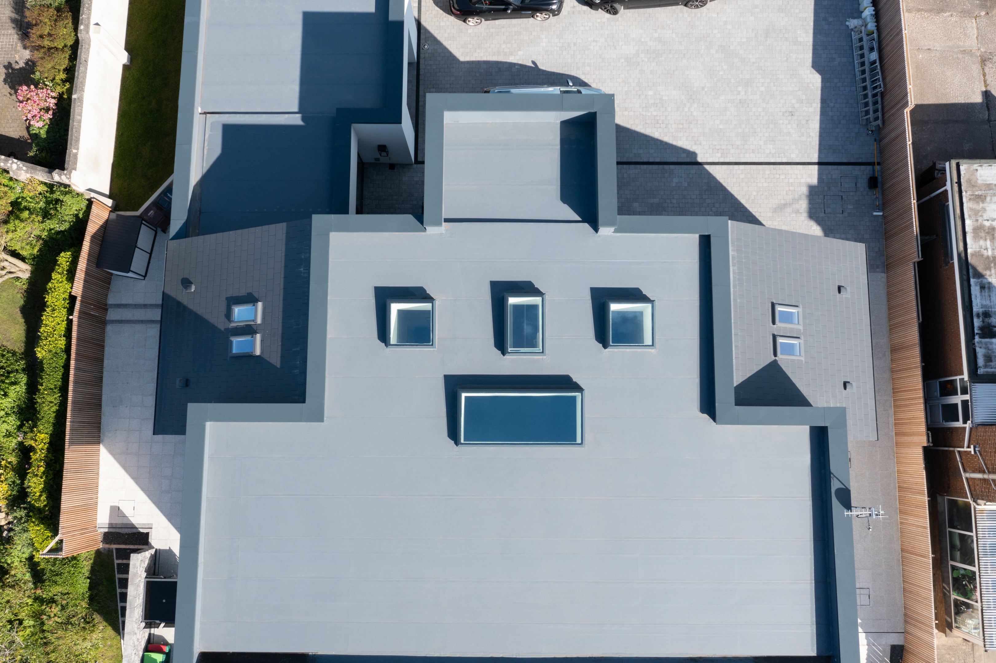 multiple flat roof lights