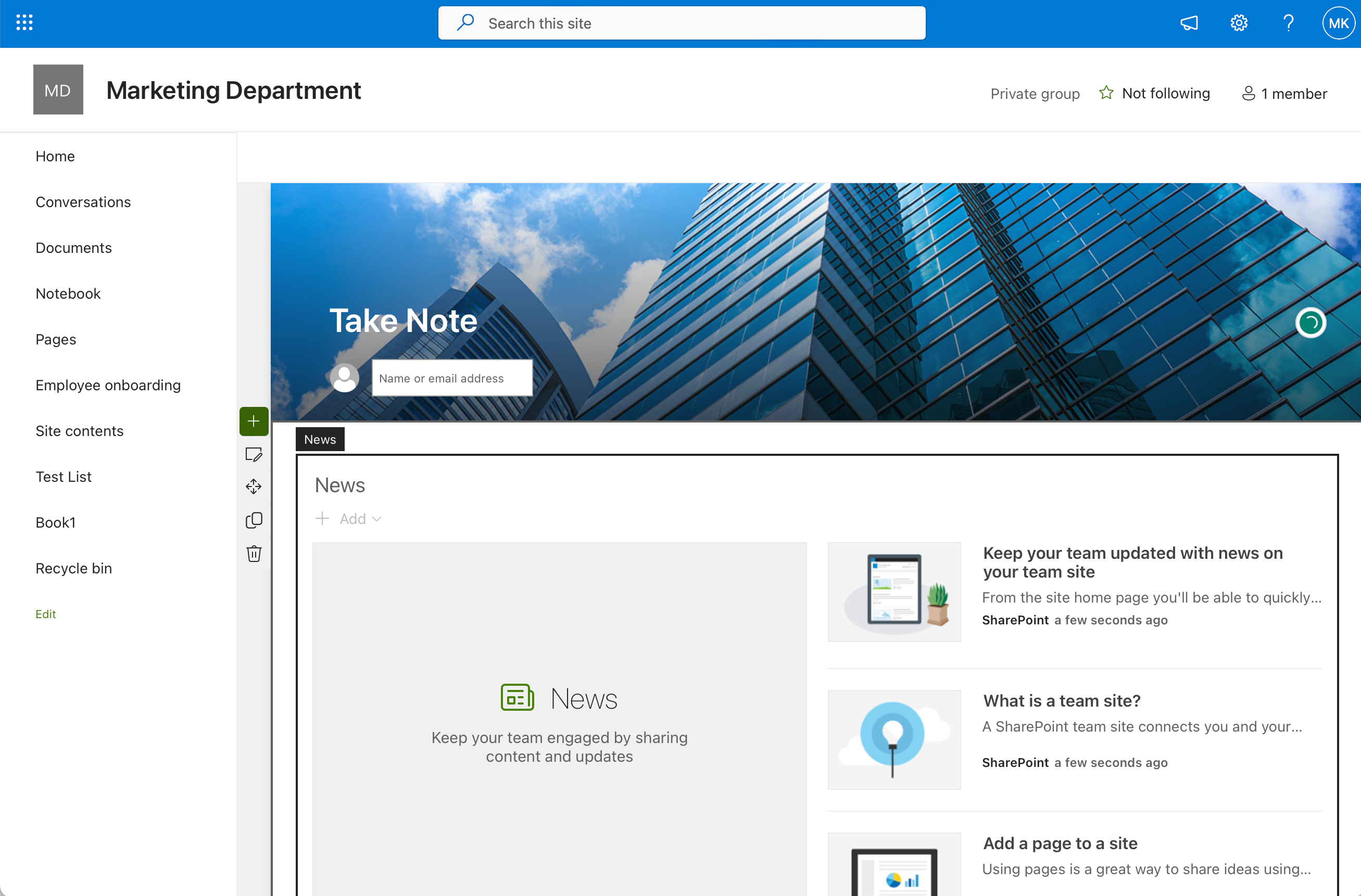 Sharepoint modern page