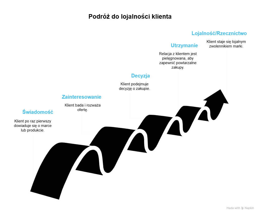 Jakie są etapy podróży klienta (customer journey stages)?