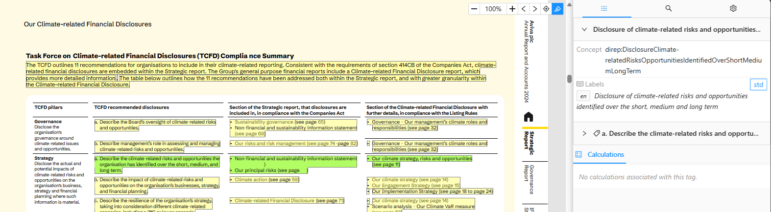 Example of sustainability tagging (narrative).