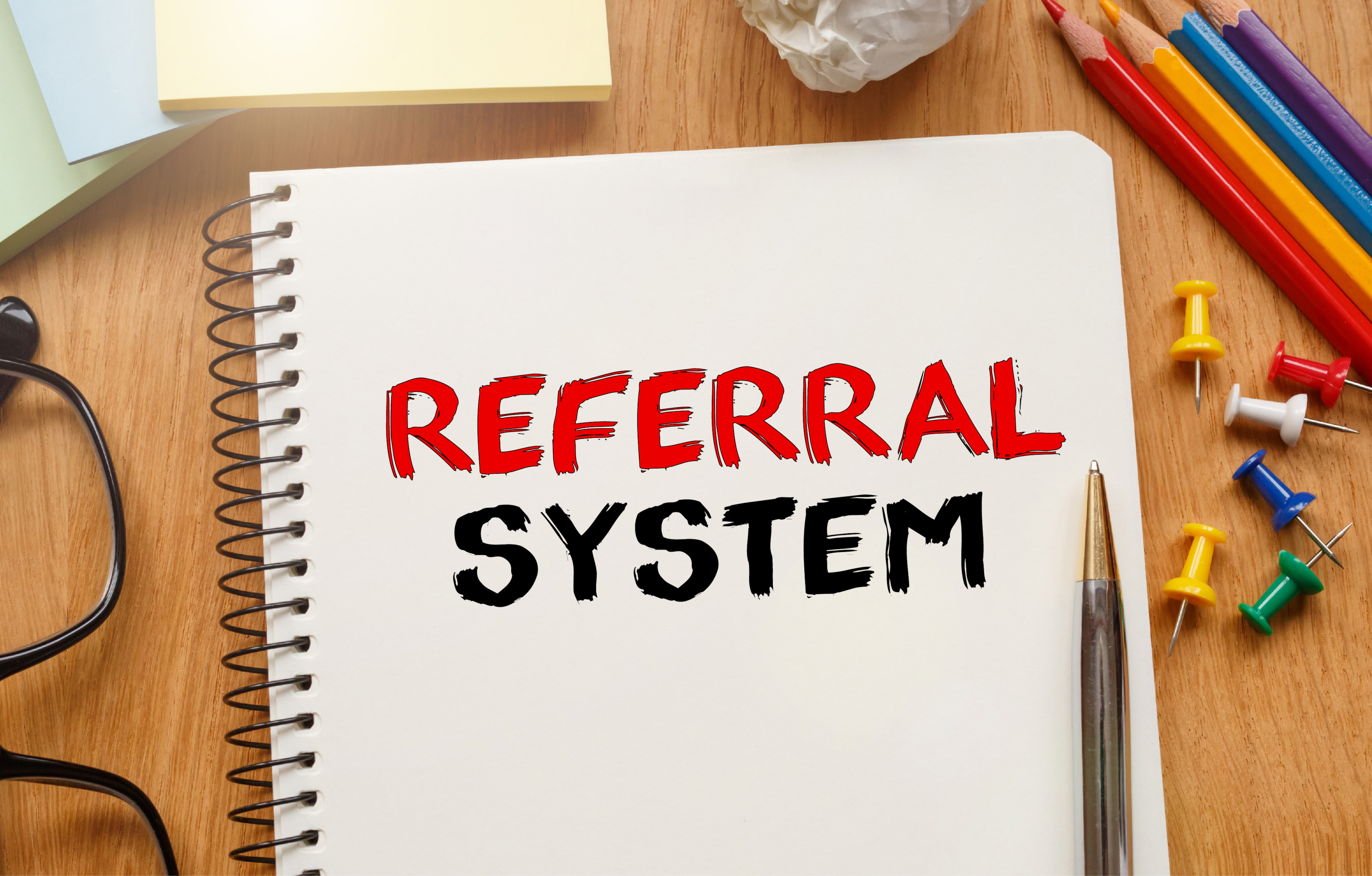 Referral system on a notebook